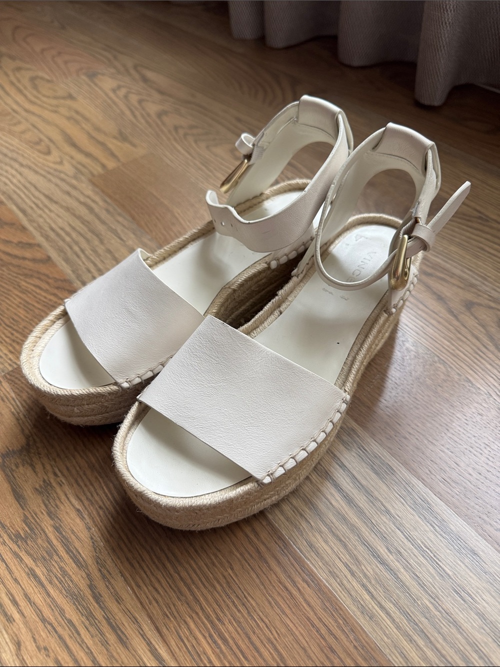 Vince Belisa leather espadrille wedge sandals size us 7 - Picture 4 of 7